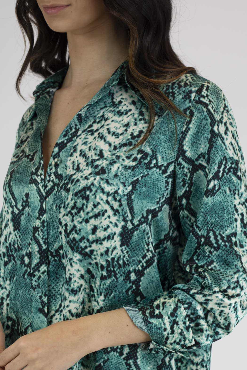 Jade Snake Boyfriend Maxi Shirt - Final Sale