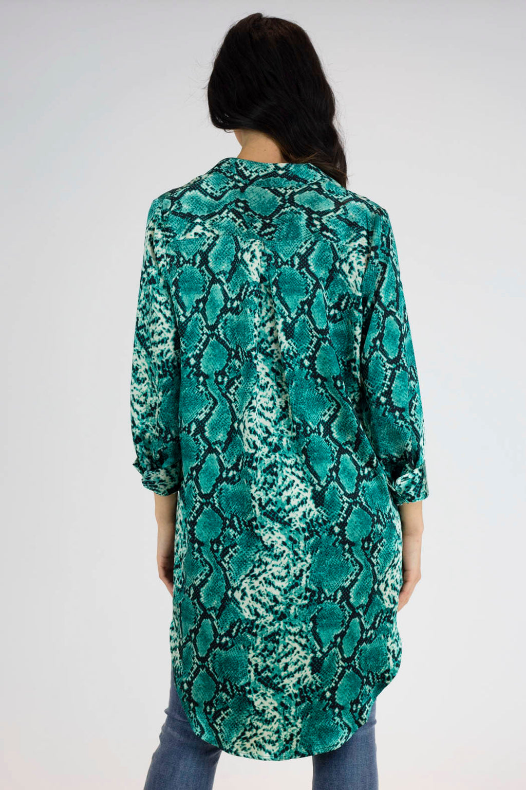 Jade Snake Boyfriend Maxi Shirt - Final Sale