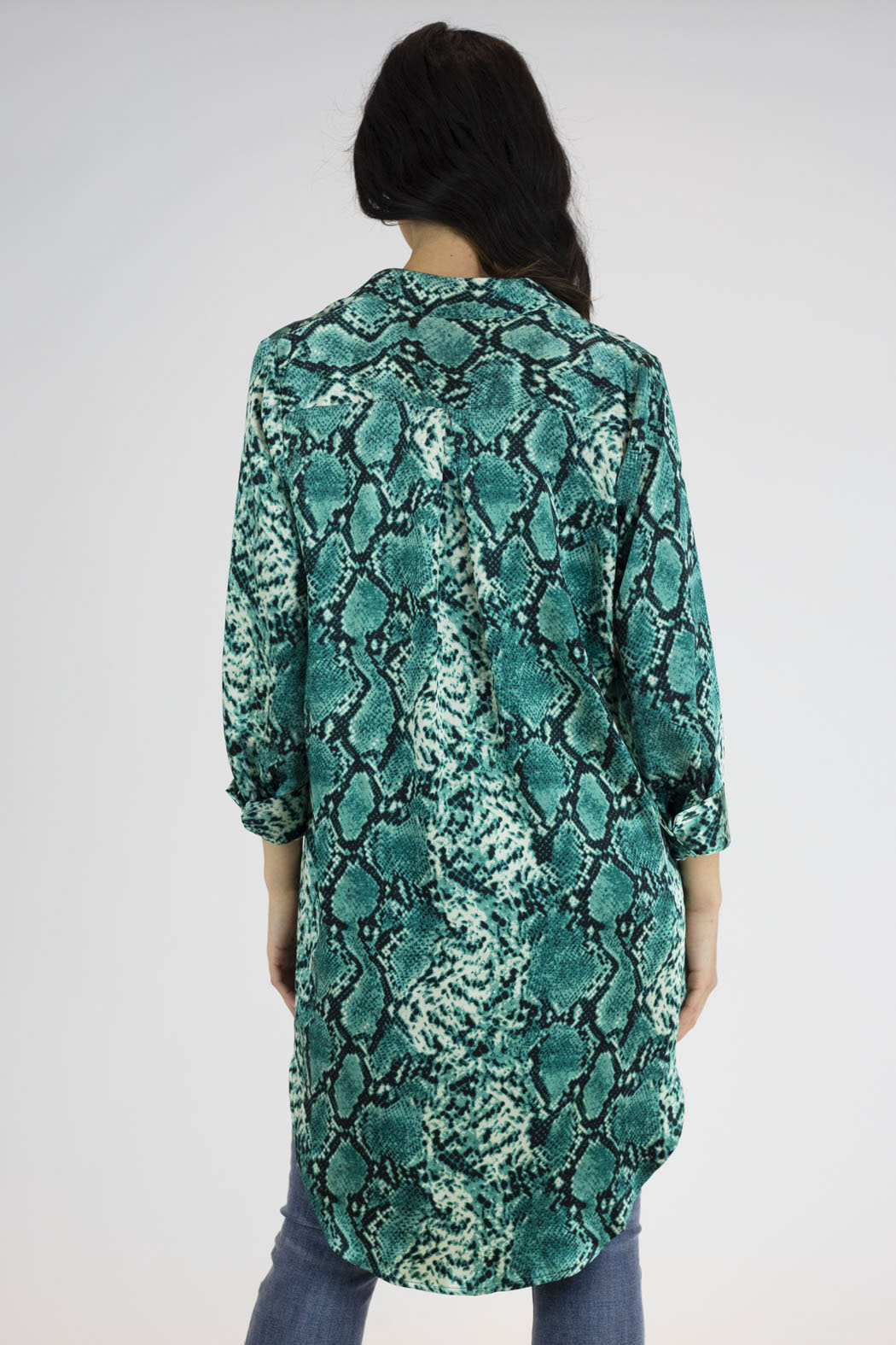 Jade Snake Boyfriend Maxi Shirt - Final Sale