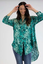 Jade Snake Boyfriend Maxi Shirt - Final Sale