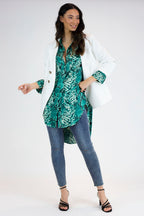Jade Snake Boyfriend Maxi Shirt - Final Sale