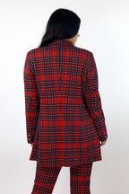 Red Tartan Ponte Blazer