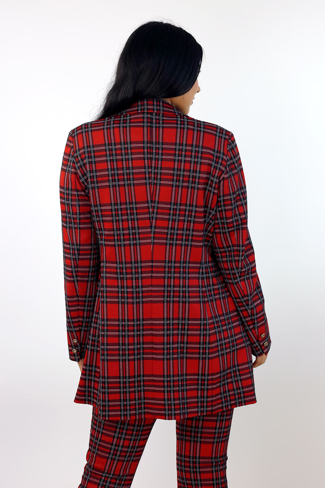 Red Tartan Ponte Blazer