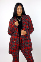 Red Tartan Ponte Blazer