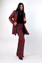 Red Tartan Ponte Blazer