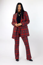 Red Tartan Ponte Blazer