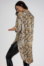 Tan Snake Boyfriend Maxi Shirt - Final Sale