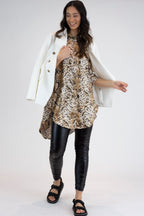 Tan Snake Boyfriend Maxi Shirt - Final Sale