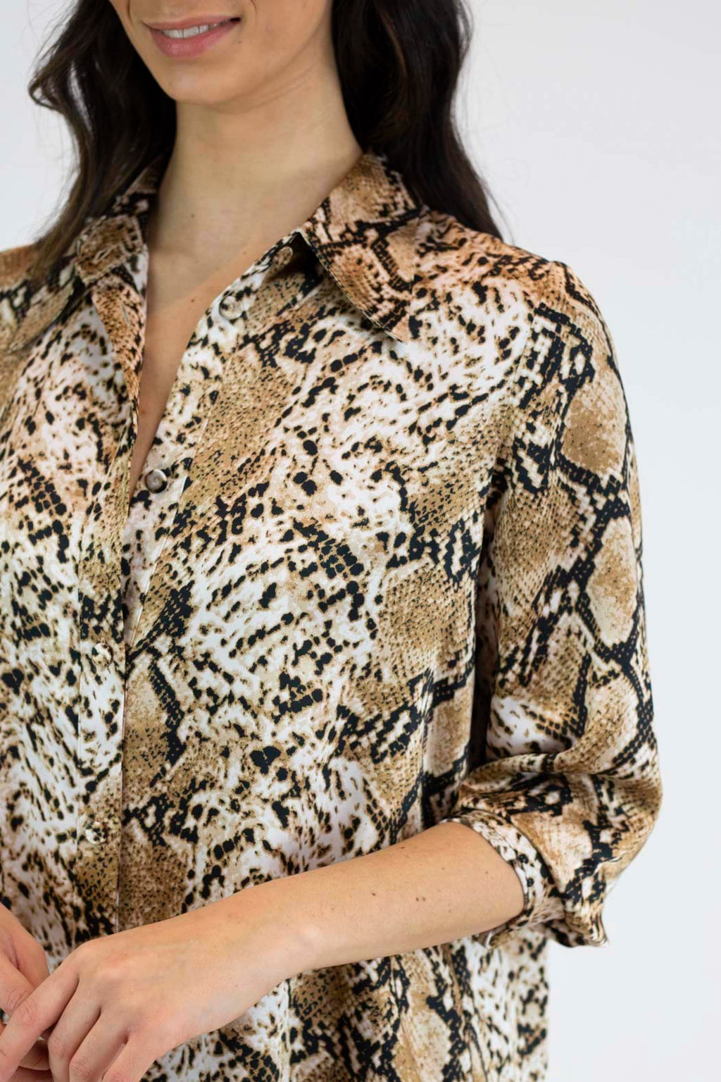 Tan Snake Boyfriend Maxi Shirt - Final Sale