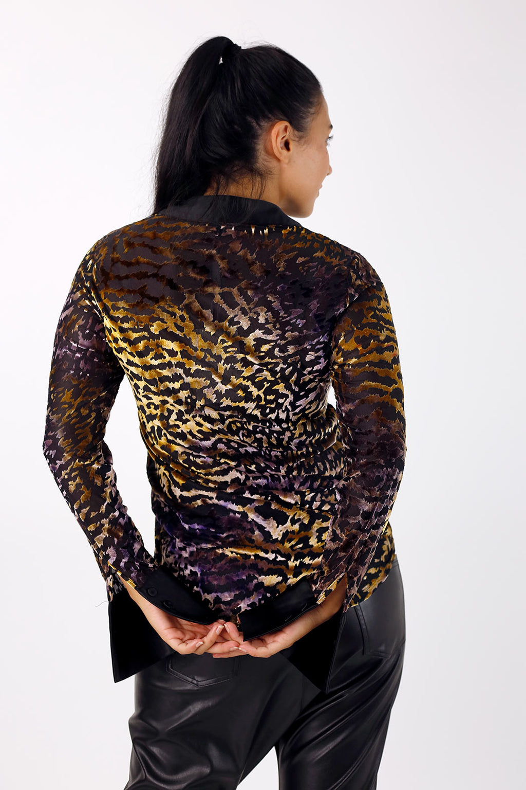 Lilac/Gold Burnout Mesh Bodyshirt - FINAL SALE