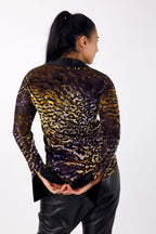 Lilac/Gold Burnout Mesh Bodyshirt - FINAL SALE