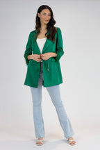 Green Satin Feather Blazer - Sale