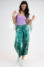 Jade Snake Silky Crop Culottes - Final Sale