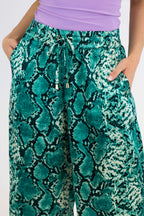 Jade Snake Silky Crop Culottes - Final Sale