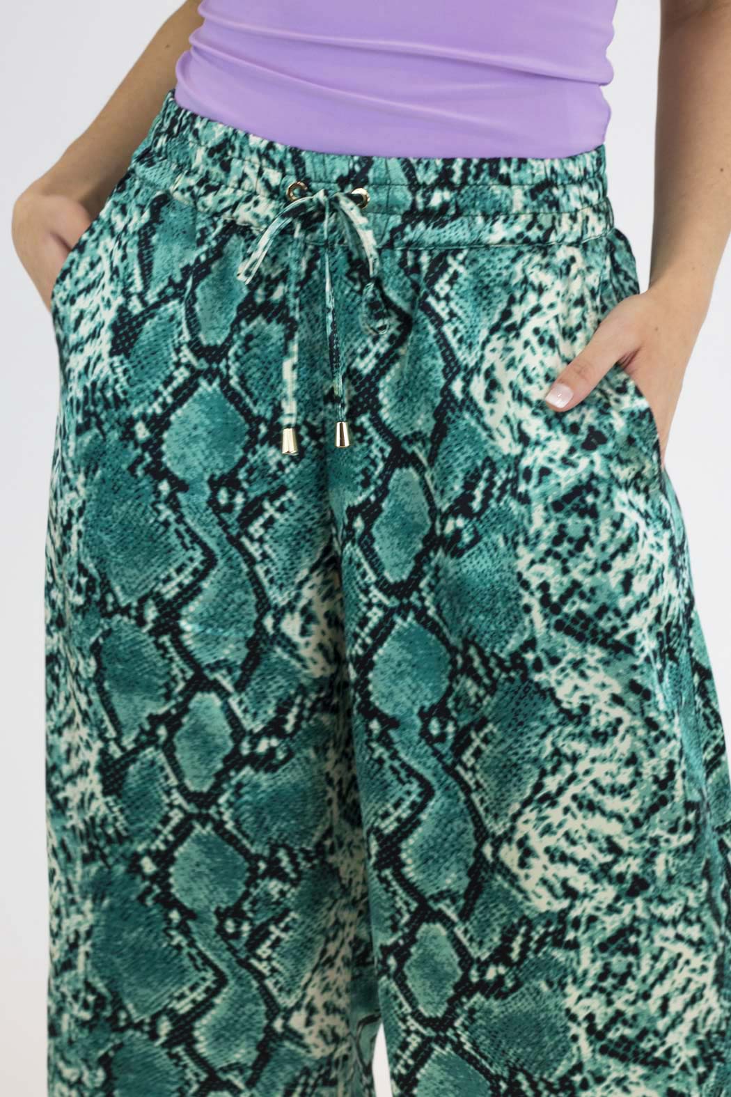 Jade Snake Silky Crop Culottes - Final Sale