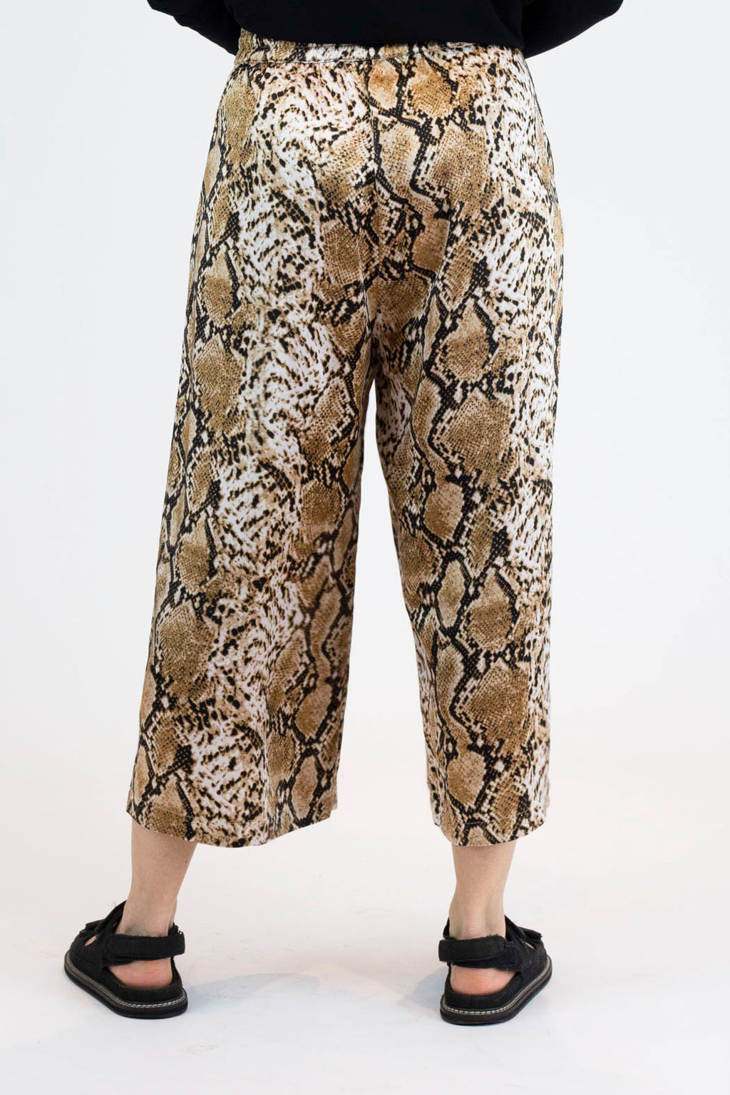 Tan Snake Silky Crop Culottes - Final Sale