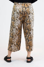 Tan Snake Silky Crop Culottes - Final Sale