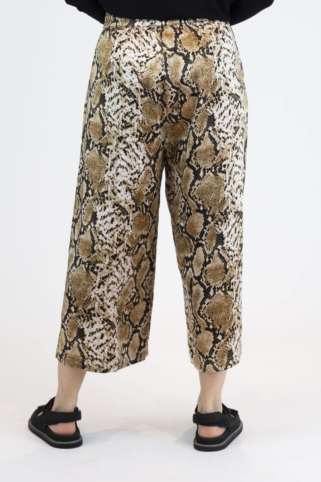Tan Snake Silky Crop Culottes - Final Sale