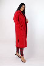 Red Zip Hem Coat