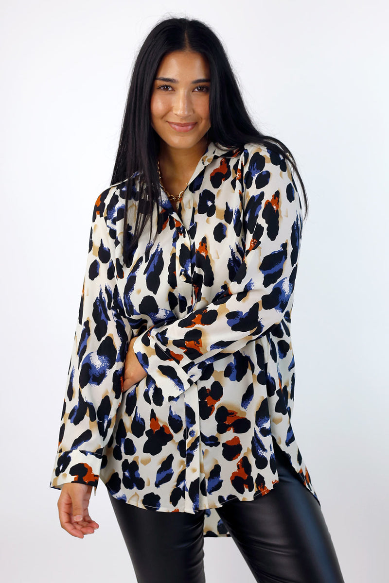 Spot Chiffon Raglan Shirt - SALE