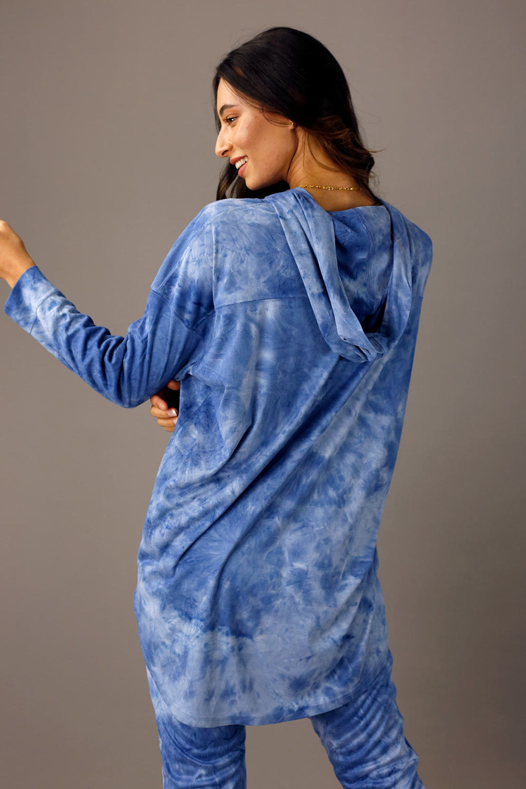 Cornflower Blue Suedette Hoodie