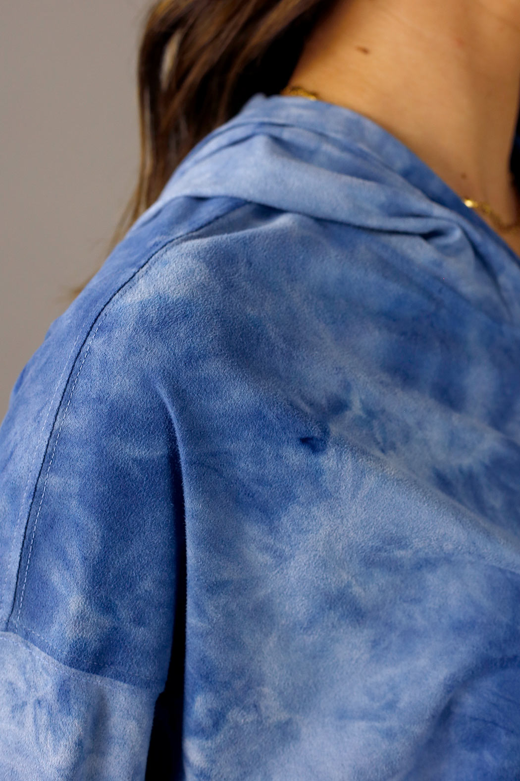 Cornflower Blue Suedette Hoodie