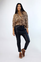 Tan Animal Silky Gatsby Shirt - SALE