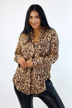 Tan Animal Silky Gatsby Shirt - SALE