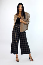 Mocha Vegan Leather Crop Jacket - SALE