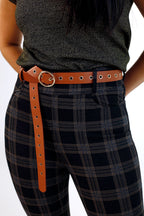 Tan Check Ponte Slim Pant - SALE