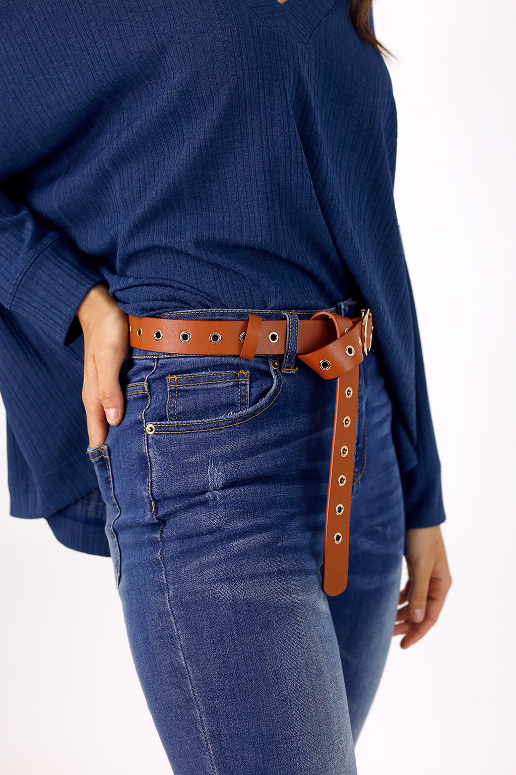 Tan Eyelet Belt - FINAL SALE
