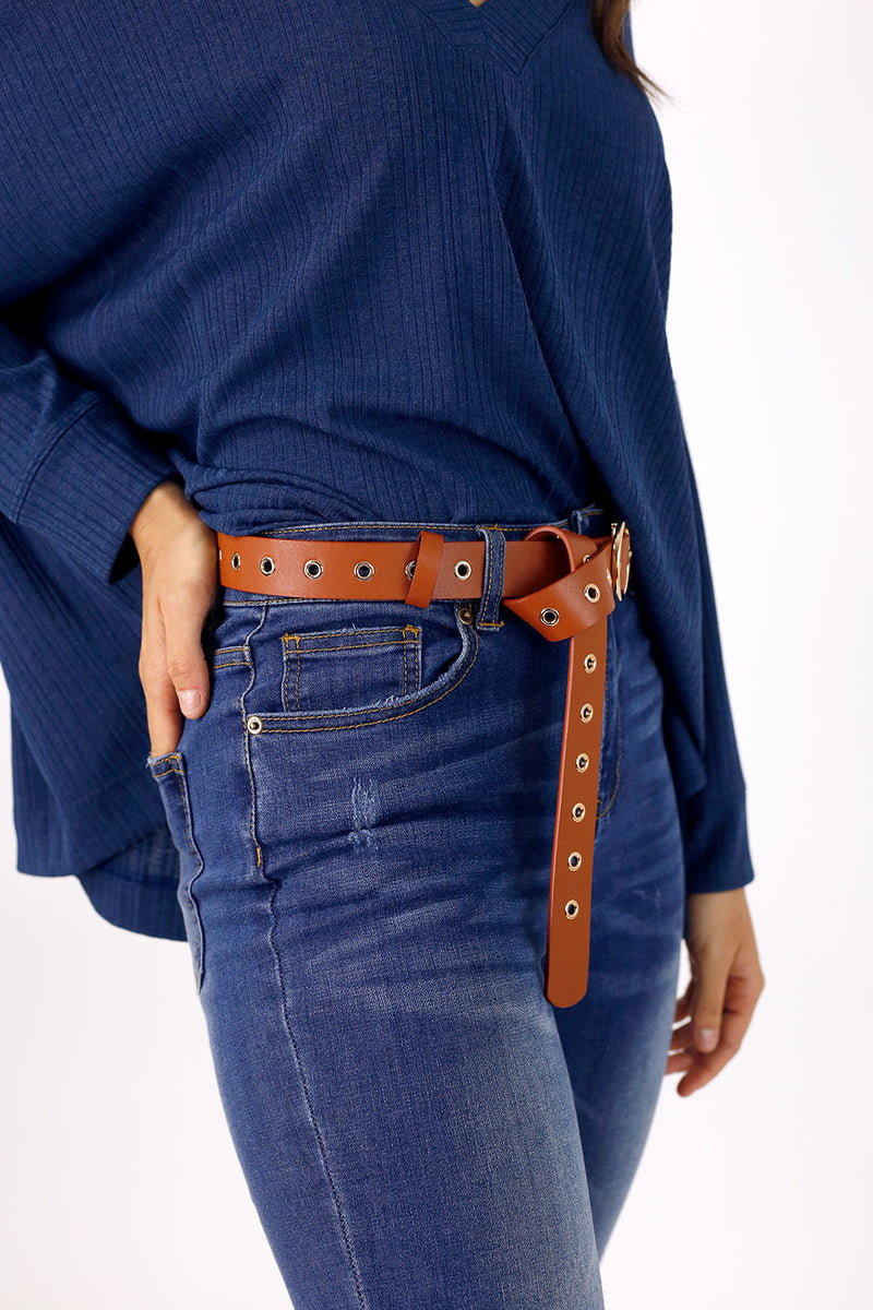 Tan Eyelet Belt - FINAL SALE