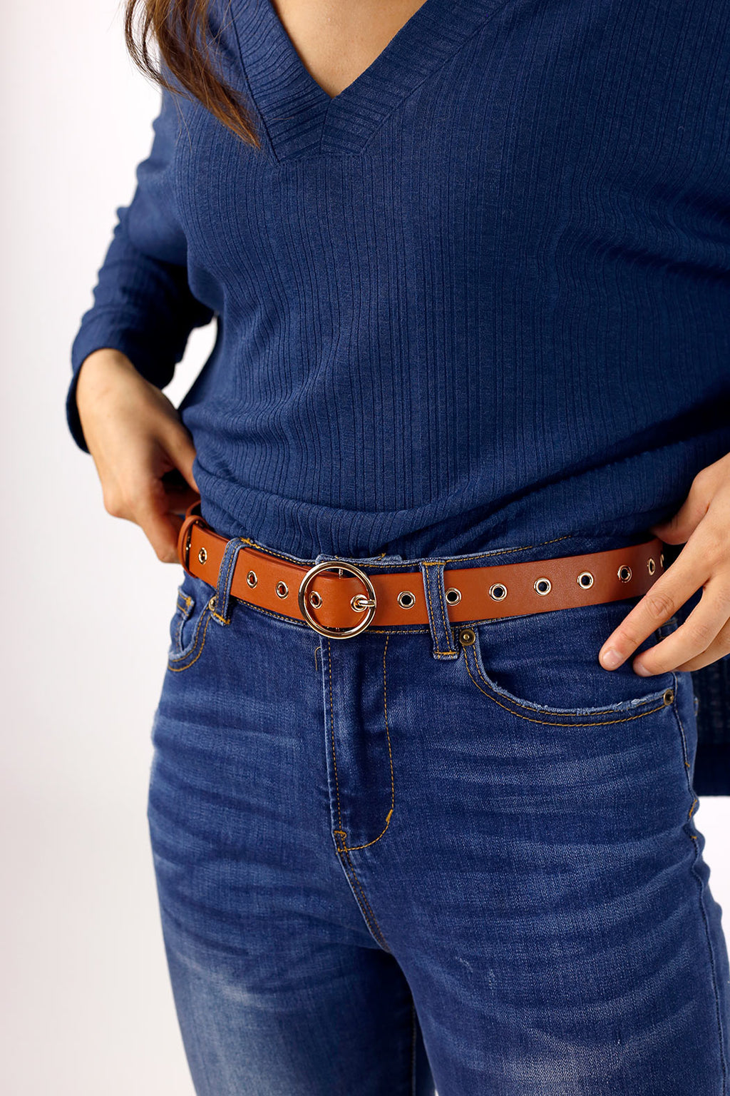 Tan Eyelet Belt - FINAL SALE