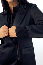 Black Satin Zippy Blazer - SALE