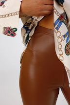 Tan Vegan Leather Legging - FINAL SALE