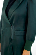 Teal Satin Zippy Blazer - SALE