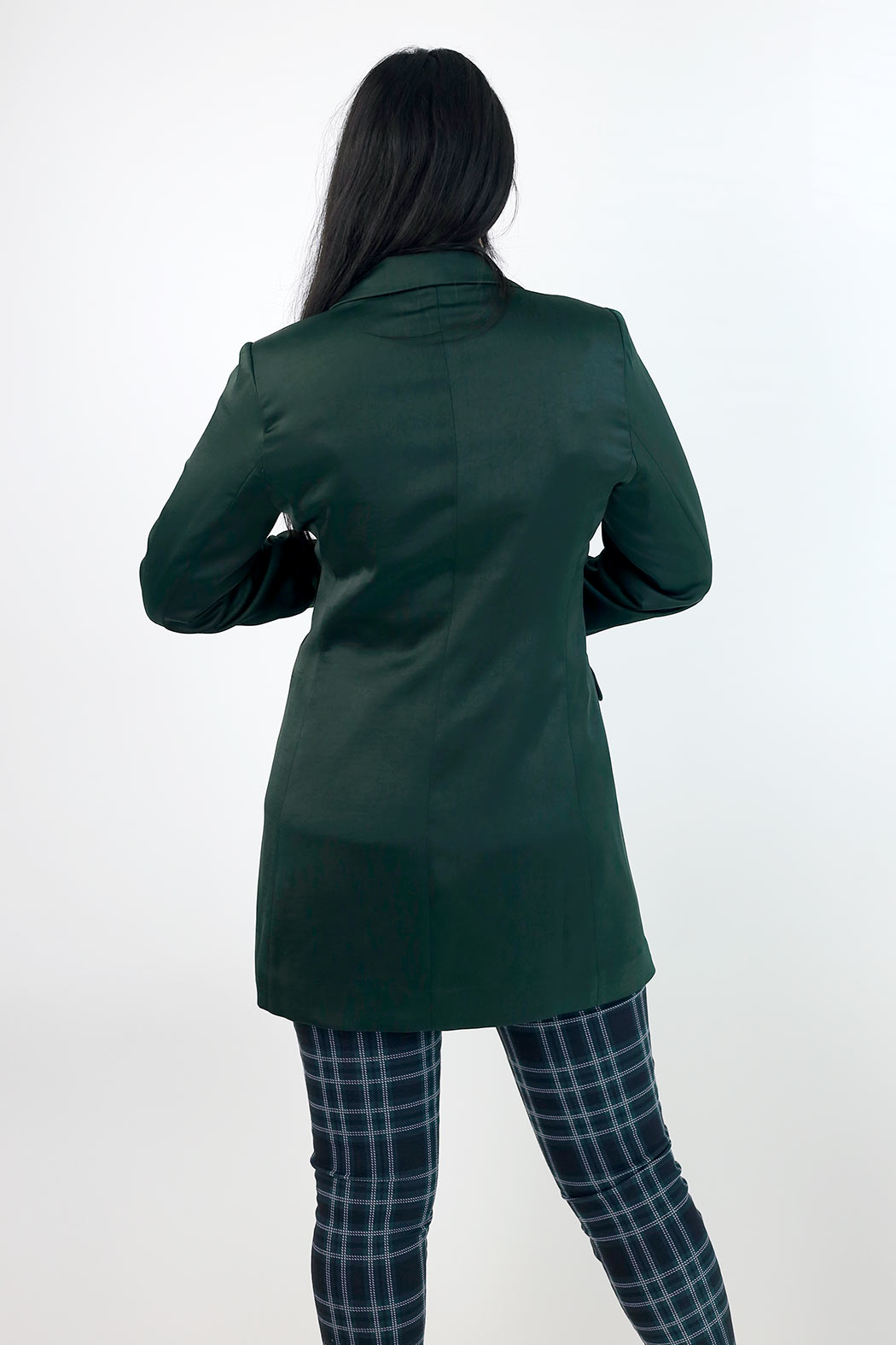 Teal Satin Zippy Blazer - SALE