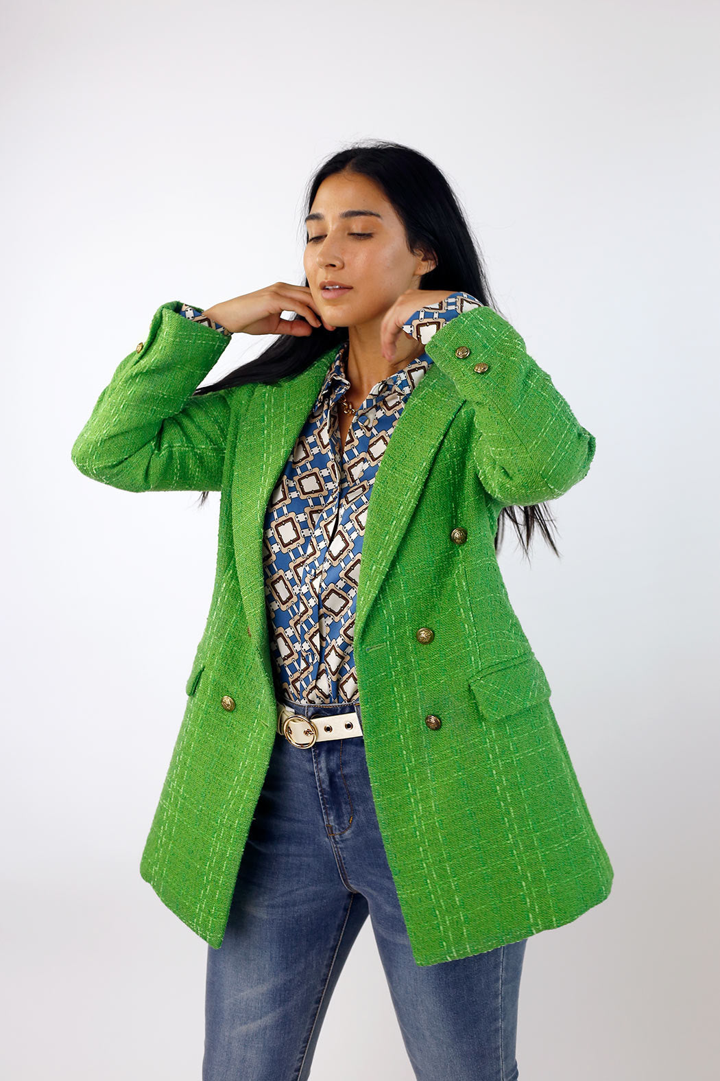 Green Textured Blazer - SALE
