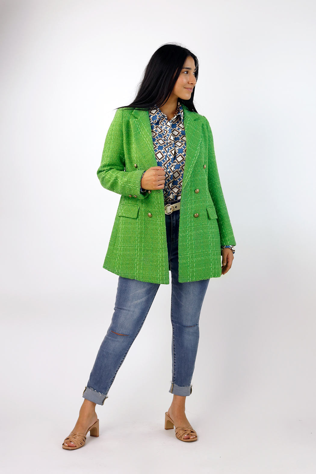 Green Textured Blazer - SALE