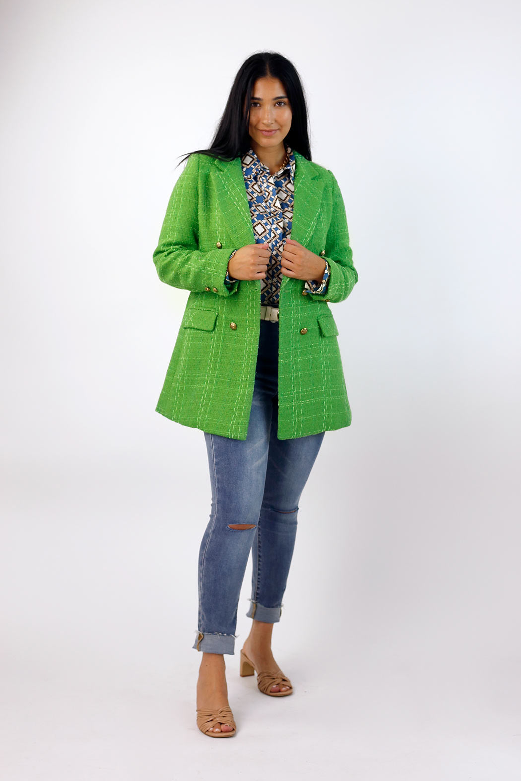 Green Textured Blazer - SALE