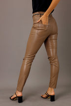 Mocha Vegan Leather Pant - FINAL SALE