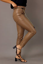 Mocha Vegan Leather Pant - FINAL SALE