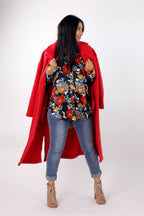 Black Floral Silky Asana Shirt - SALE