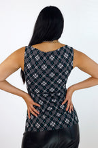 Green Check Ponte Miracle Cami - FINAL SALE