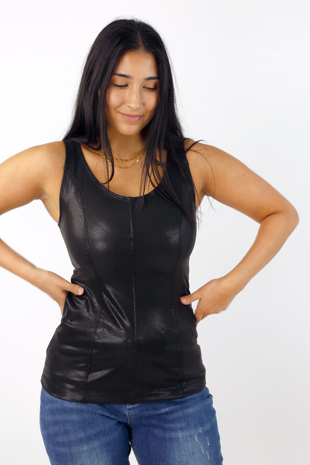 Shimmer Vegan Leather Shaper Cami - FINAL SALE