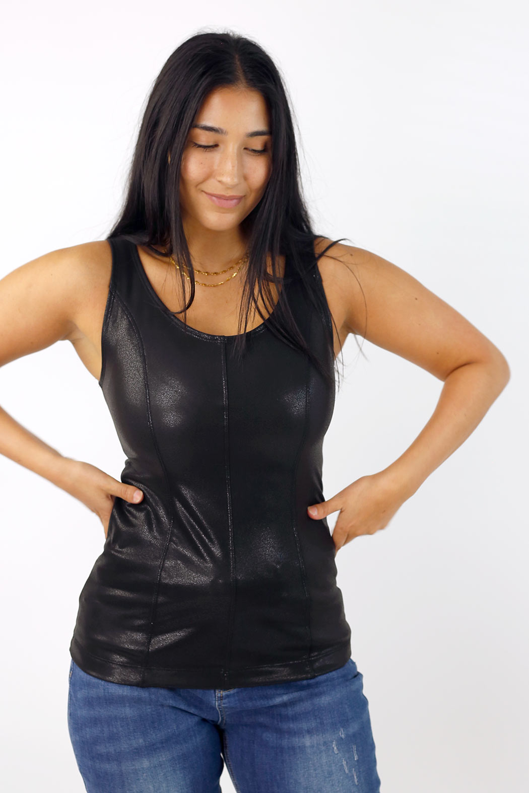 Shimmer Vegan Leather Shaper Cami - FINAL SALE