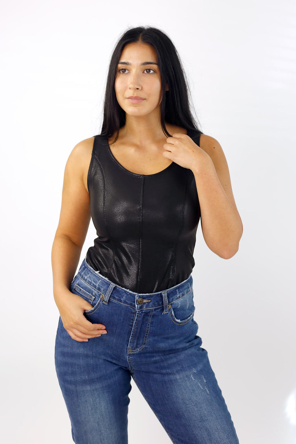 Shimmer Vegan Leather Shaper Cami - FINAL SALE