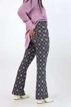 Pink Check Ponte Zip Up Flare -FINAL SALE
