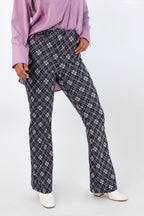 Pink Check Ponte Zip Up Flare -FINAL SALE