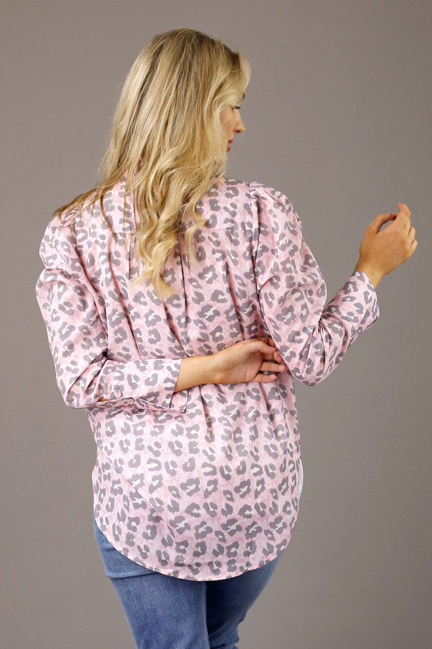 Pink Animal Nano Statement Blouse - SALE